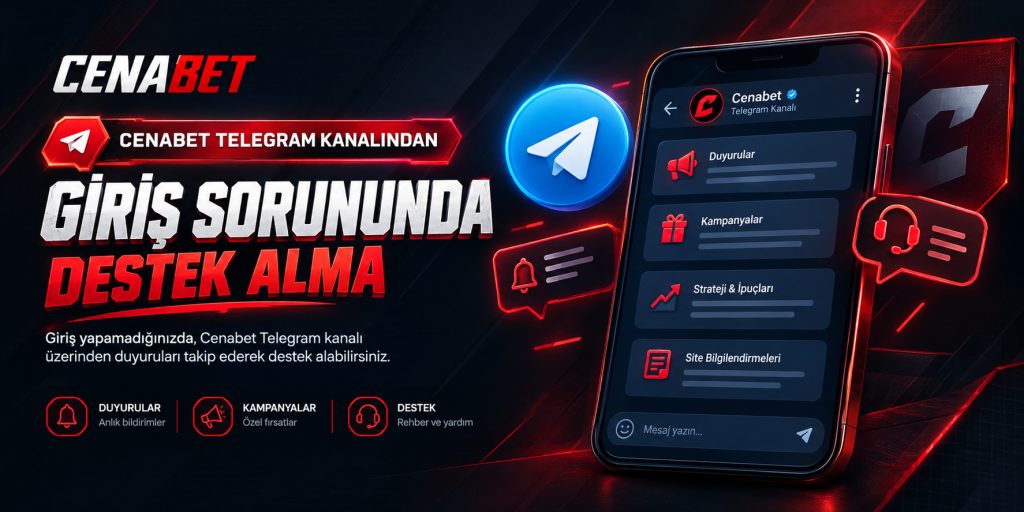 Telefonda açık Cenabet Telegram kanalı ve duyuru menüsü